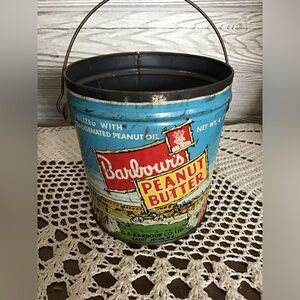 Vintage Barbour Blue Peanut Butter Tin/Pail